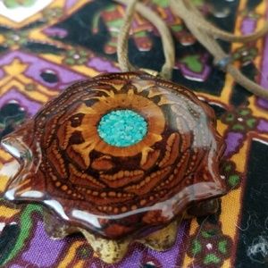 Turquoise Third Eye Pinecone Necklace